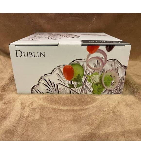 Godinger, Dublin Collection 8.5" Scalloped Edged Cut Crystal Serving Bowl- NEW - Picture 7 of 7